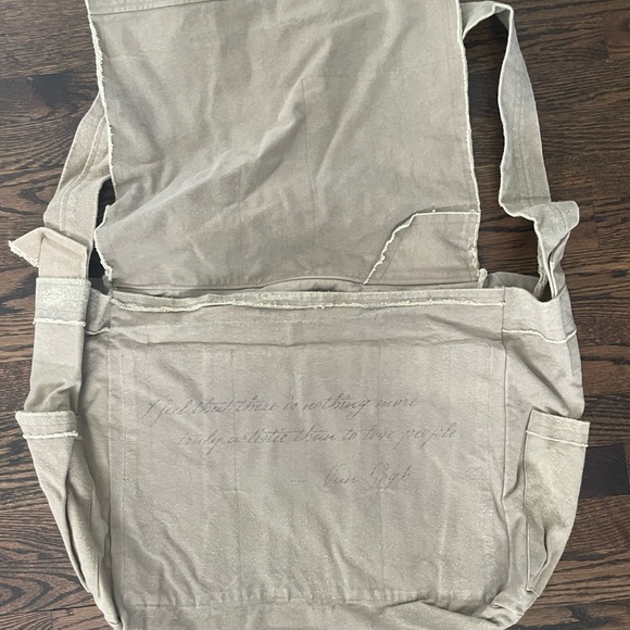 Magnolia Pearl Vincent Van Gogh Artist Satchel wheatfield canvas, OOAK tote - Picture 2 of 12